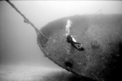Pam on the Bibb - Key Largo wreck a US Coast Gaurd Cutter... by Michael Salcito 
